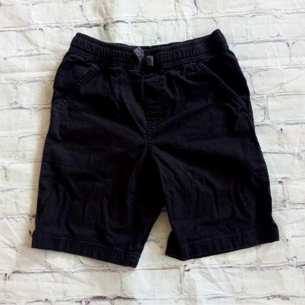 Boys 8 365 Kids Stretch Waist w/drawstring Black Twill Shorts
